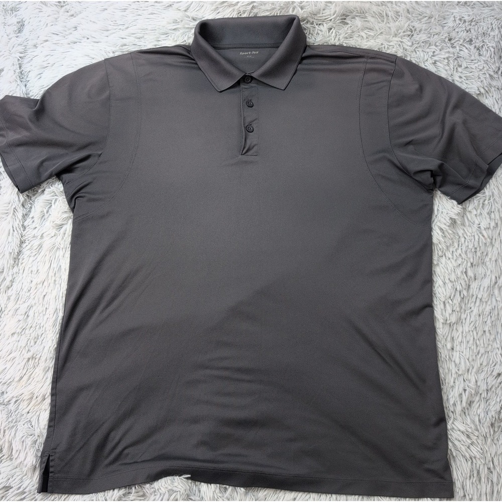Sport Tek Shirt Mens XL Tall Gray Polo Golf Athletic Preppy Comfort